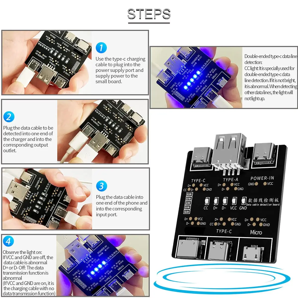 1-3Pcs DT3 USB Tester Data Cab - огляд і ціна Micro Usb Cable